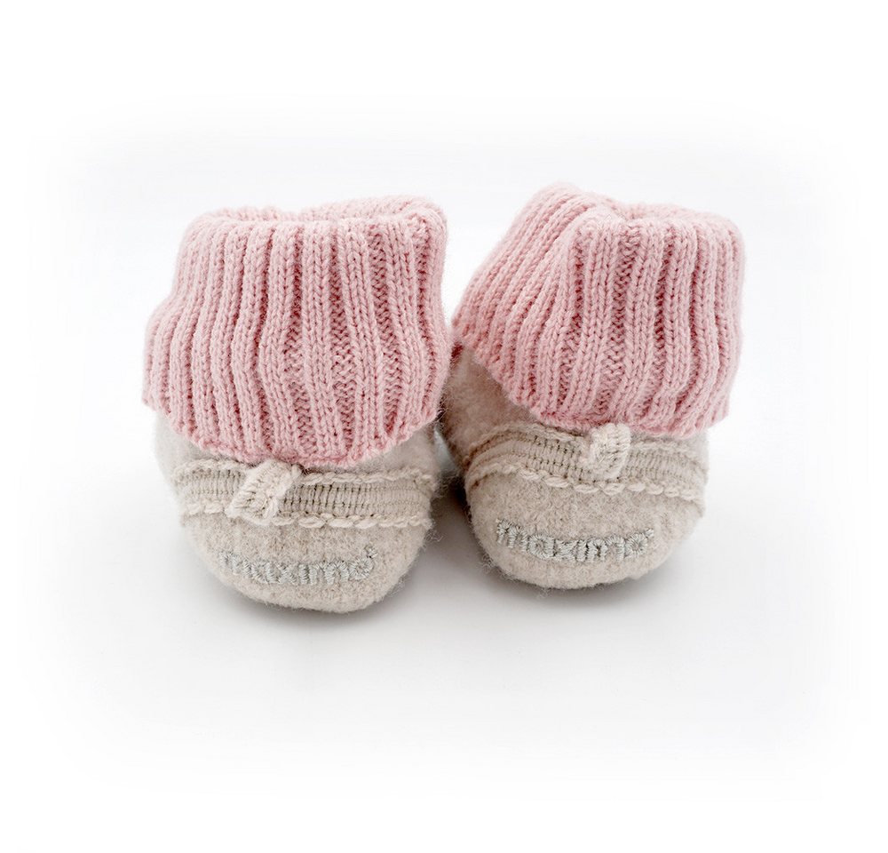 MAXIMO Hüttenschuhe Wolle, Anti-Rutsch-Sohle, Strickbündchen, mit Öhrchen – Bild 3 von 3