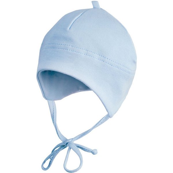 MAXIMO Jerseymütze BABY-Mütze,Ohrenteil ausgenäht Band (1-St) Baumwolljersey
