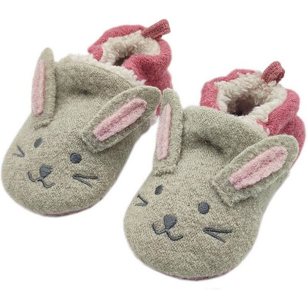 MAXIMO Lauflernschuhe, Hase, Kunstfellfutter, Anti-Rutsch-Sohle, Lauflernschuh