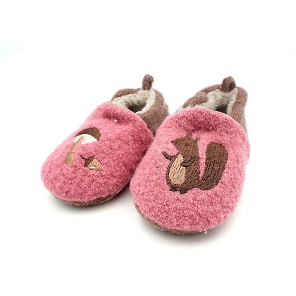 MAXIMO Lauflernschuhe Eichhörnchen Anti-Rutsch-Sohle, Futter Hausschuh Wollfleece