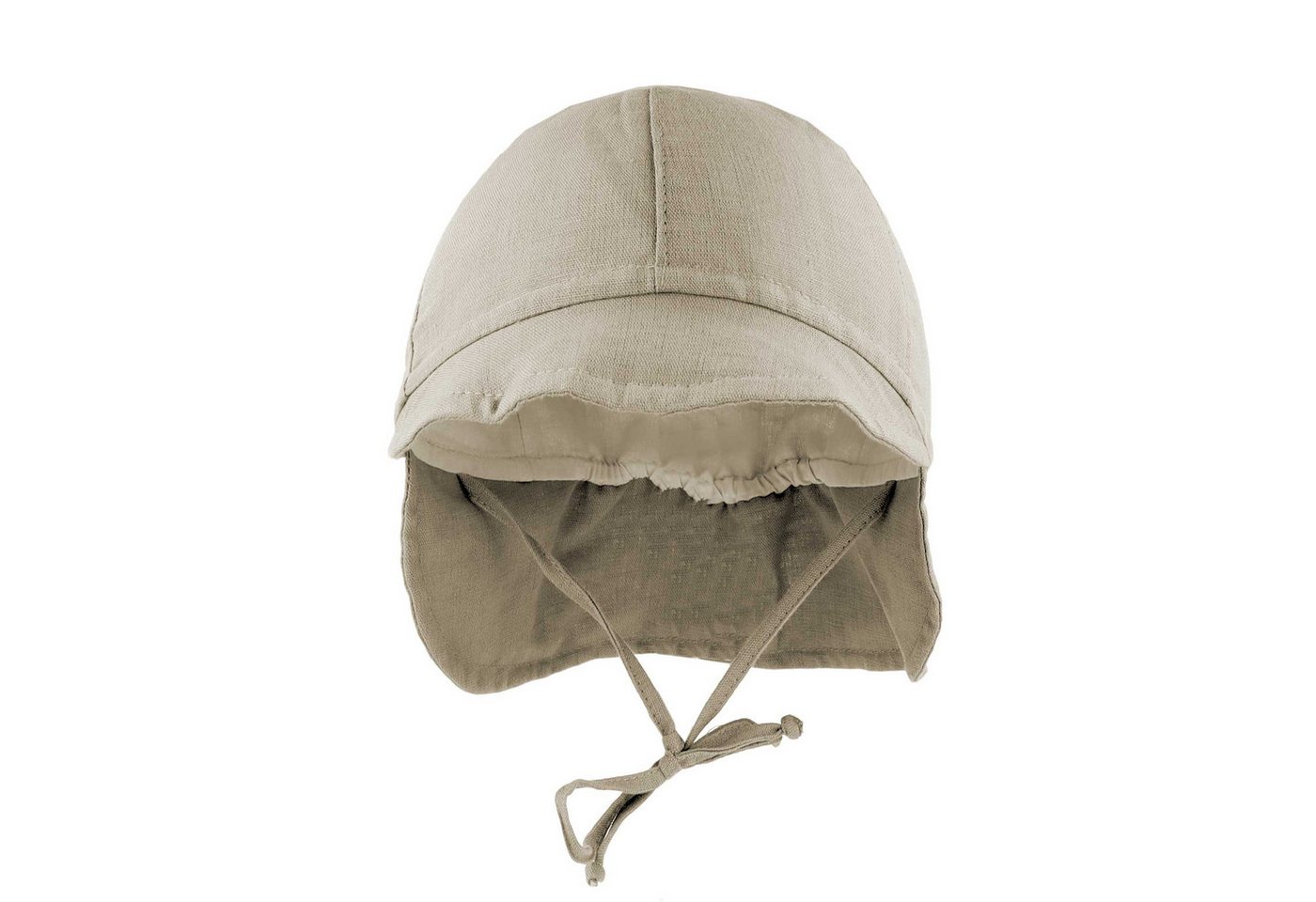 MAXIMO Schirmmütze (1-St) Beigemeliert, Leinenoptik, Nackenschutz, UV50, Baby-Boy – Bild 3 von 3
