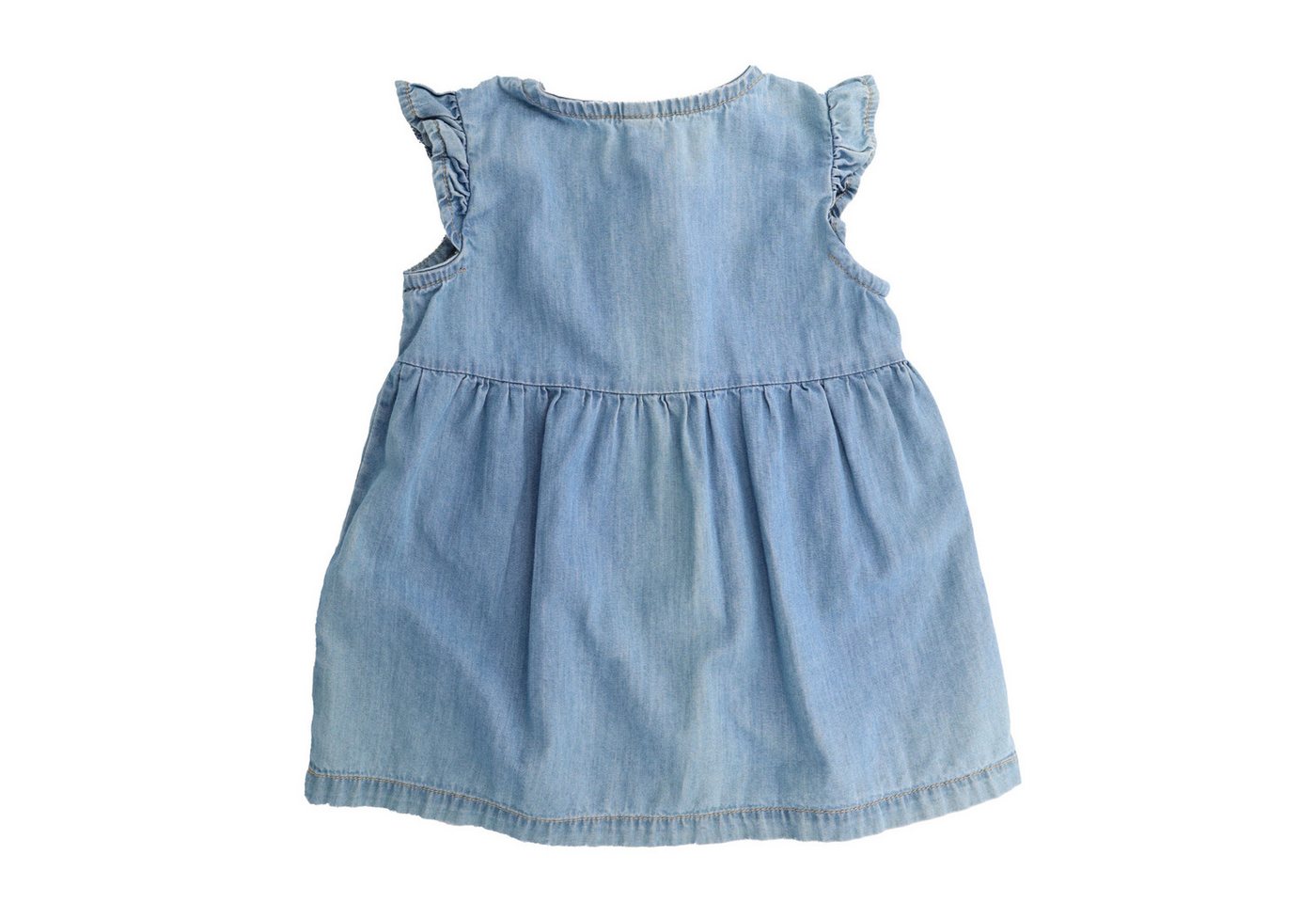 MAXIMO Sommerkleid (1-tlg) Denim-Optik, Rüschenärmel, Holzknöpfe, Blau – Bild 3 von 5