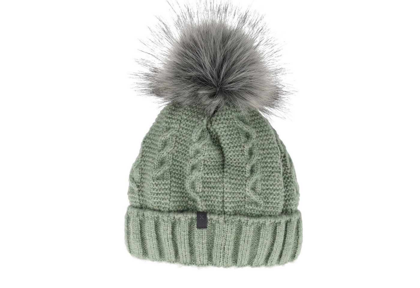 MAXIMO Strickmütze angenehmer Materialmix, gefüttert, Bommel, breiter Umschlag – Bild 2 von 5