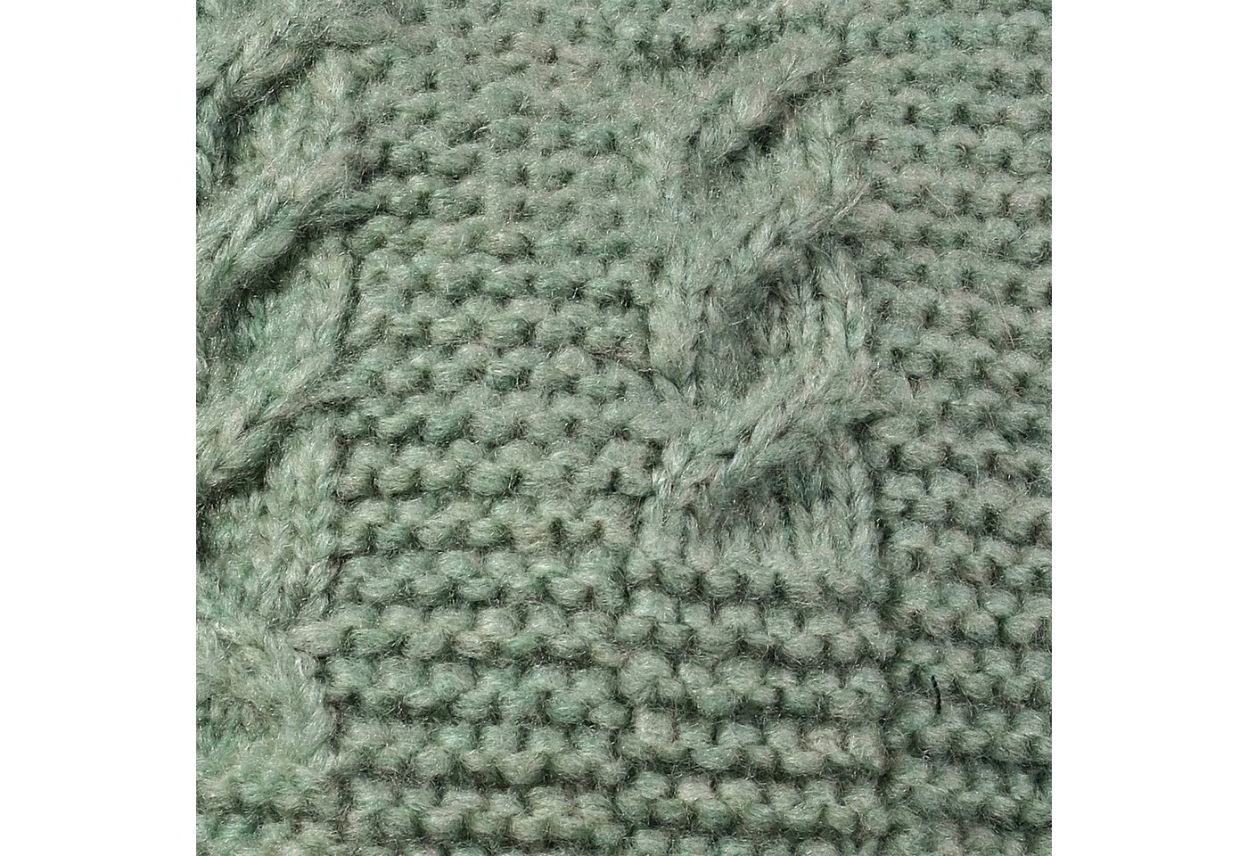 MAXIMO Strickmütze angenehmer Materialmix, gefüttert, Bommel, breiter Umschlag – Bild 4 von 5