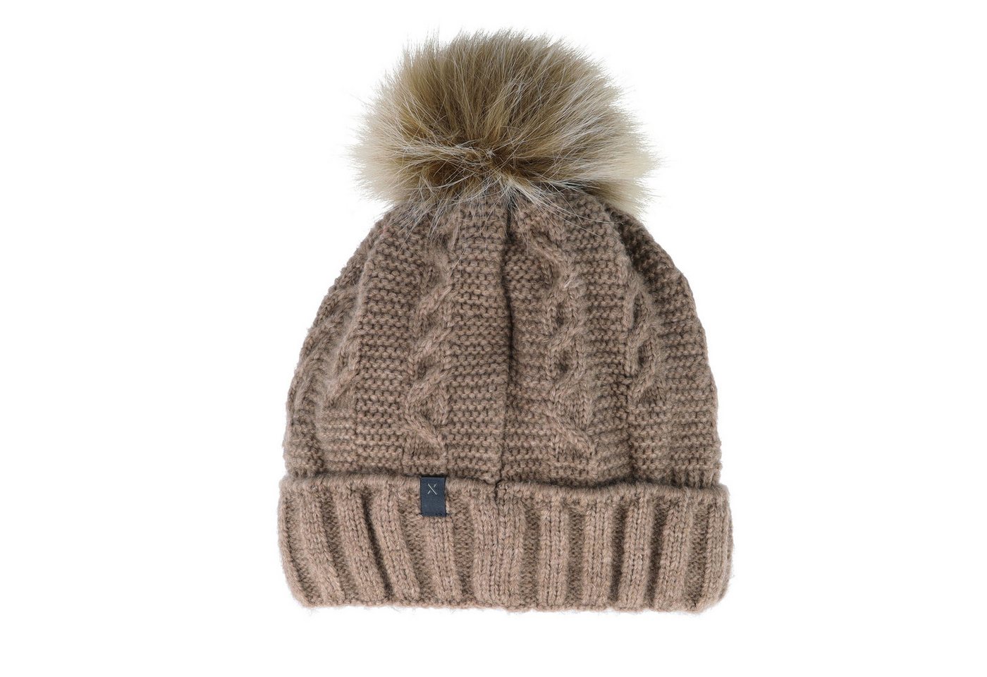 MAXIMO Strickmütze angenehmer Materialmix, gefüttert, Bommel, breiter Umschlag – Bild 2 von 5