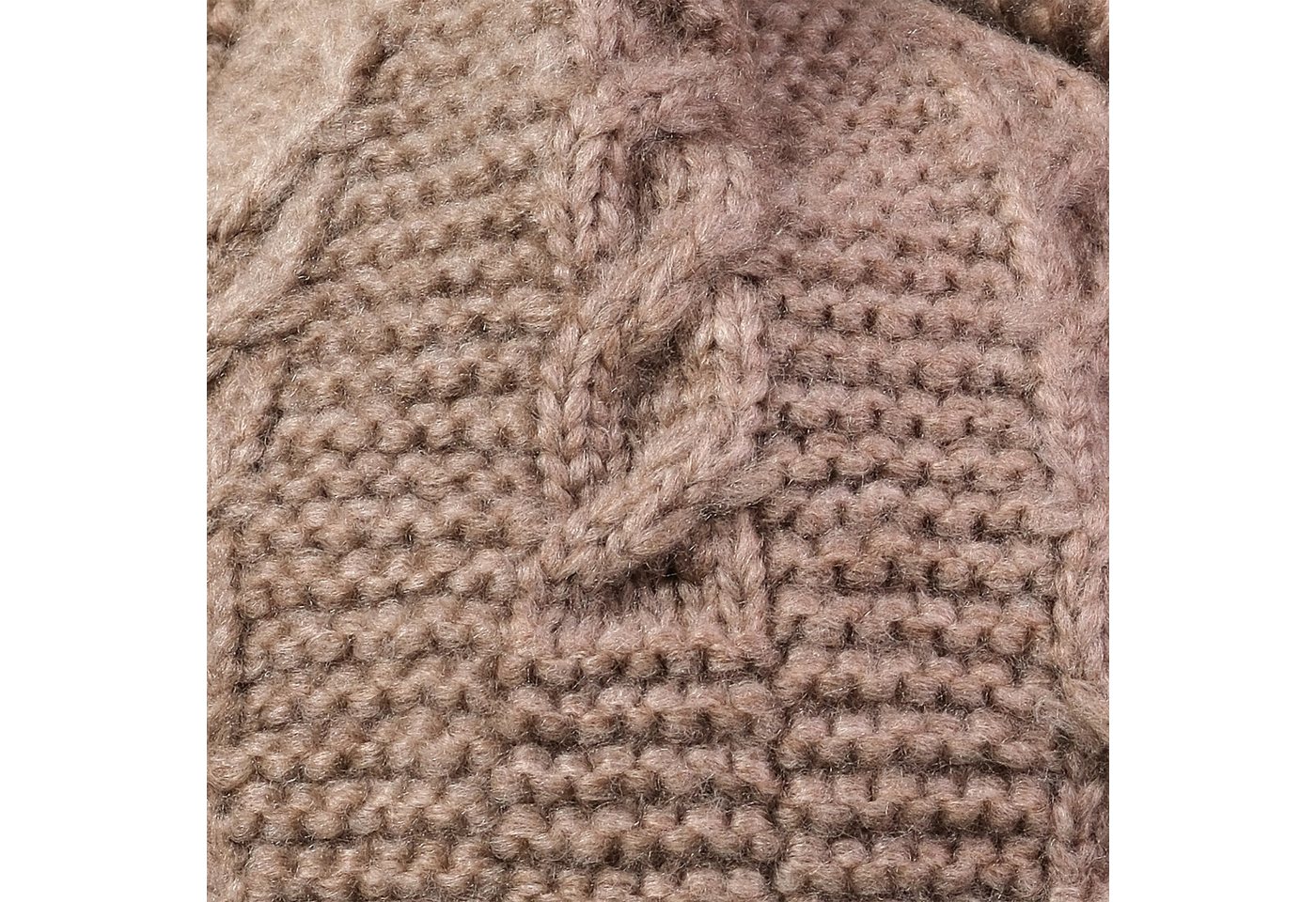 MAXIMO Strickmütze angenehmer Materialmix, gefüttert, Bommel, breiter Umschlag – Bild 4 von 5