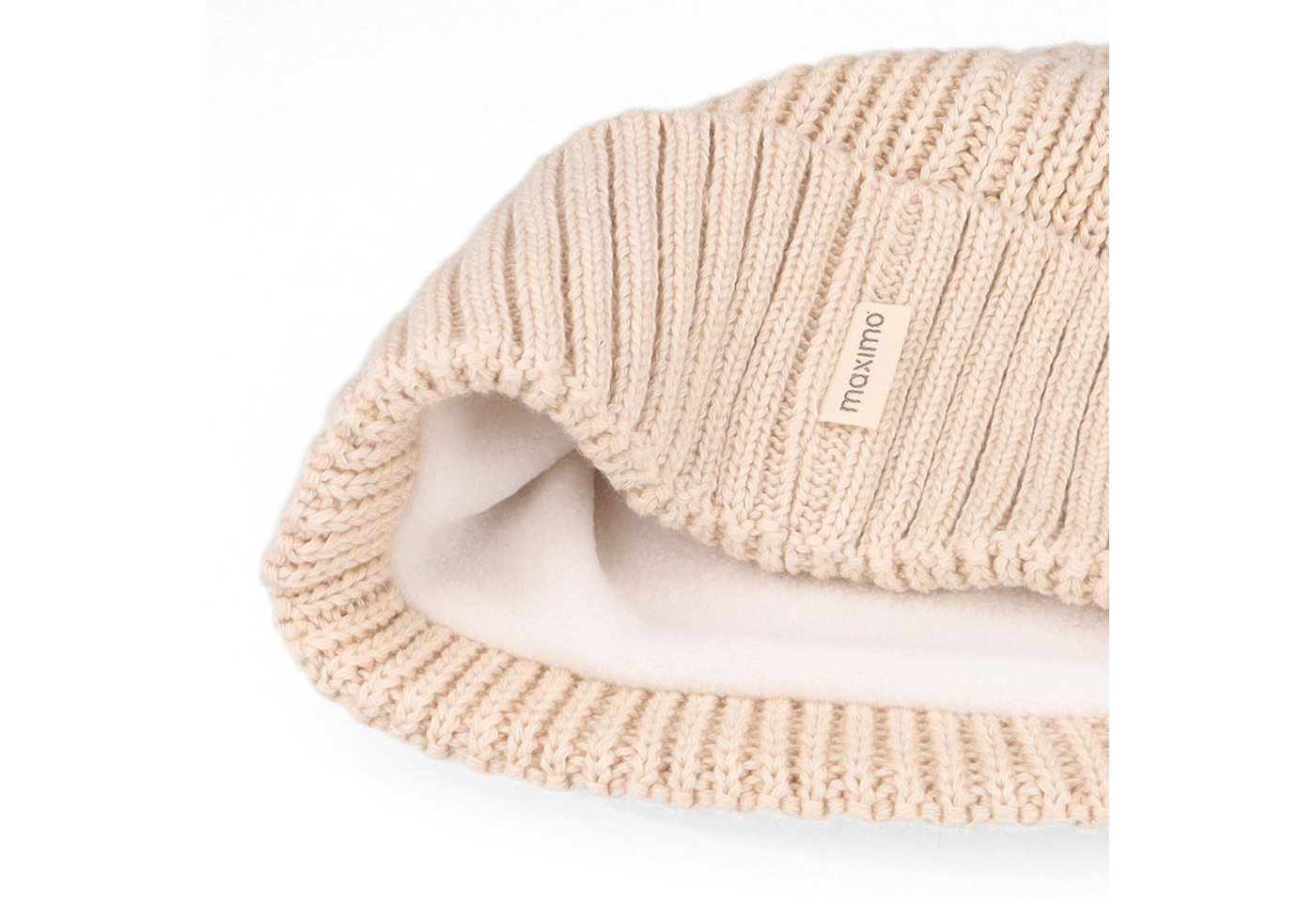 MAXIMO Strickmütze BABY-Beanie, Bär, Umschlag Frotteestickerei, Vollfutter (1-St) – Bild 3 von 5