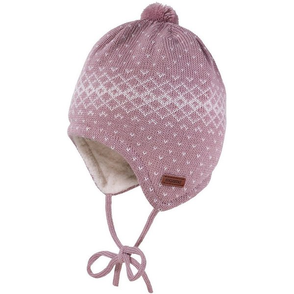 MAXIMO Strickmütze BABY-Mütze, Pünktchenjacquard ausgenäht, Teddyfutter (1-St)