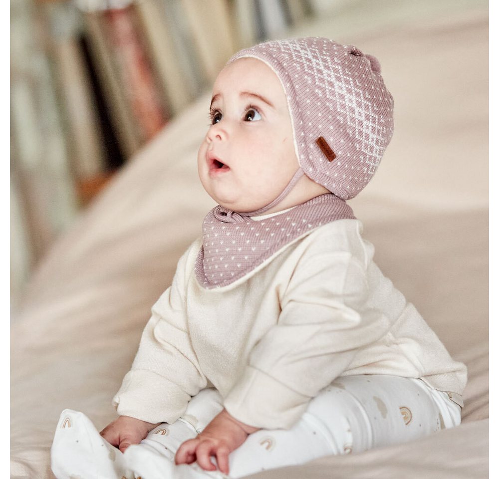 MAXIMO Strickmütze BABY-Mütze, Pünktchenjacquard ausgenäht, Teddyfutter (1-St) – Bild 2 von 2