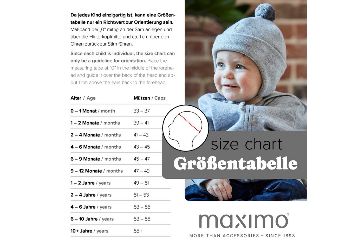 MAXIMO Strickmütze Breiter Umschlag, Grobstrick, gefüttert – Bild 4 von 4