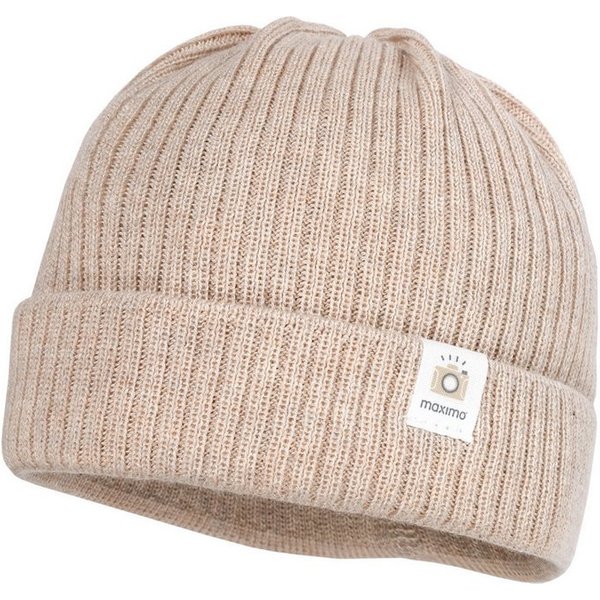 MAXIMO Strickmütze GOTS BABY-Beanie, Rippe Umschlag (1-St)