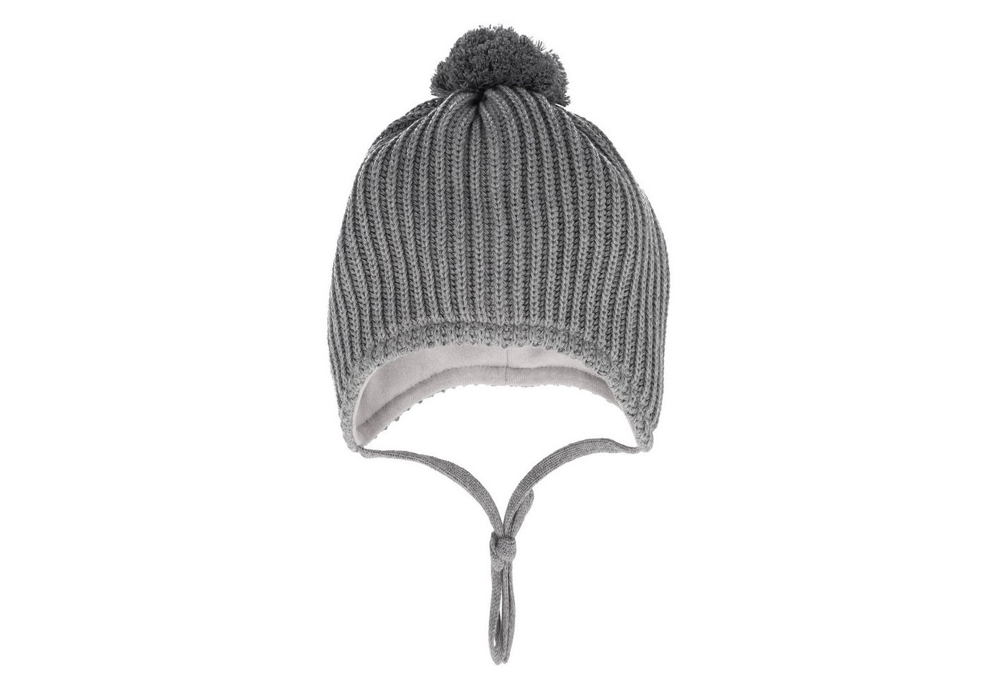 MAXIMO Strickmütze MINI-Mütze ausgenäht, Fang Pompon, Jerseyfutter (1-St) – Bild 2 von 2
