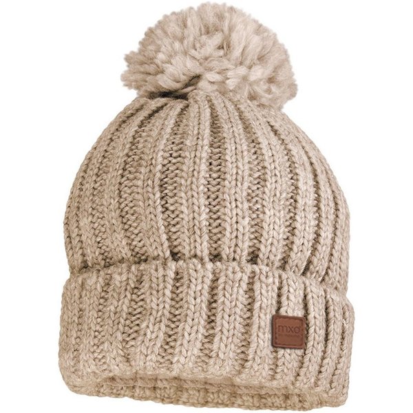 MAXIMO Strickmütze Wollanteil, gefüttert, Bommel