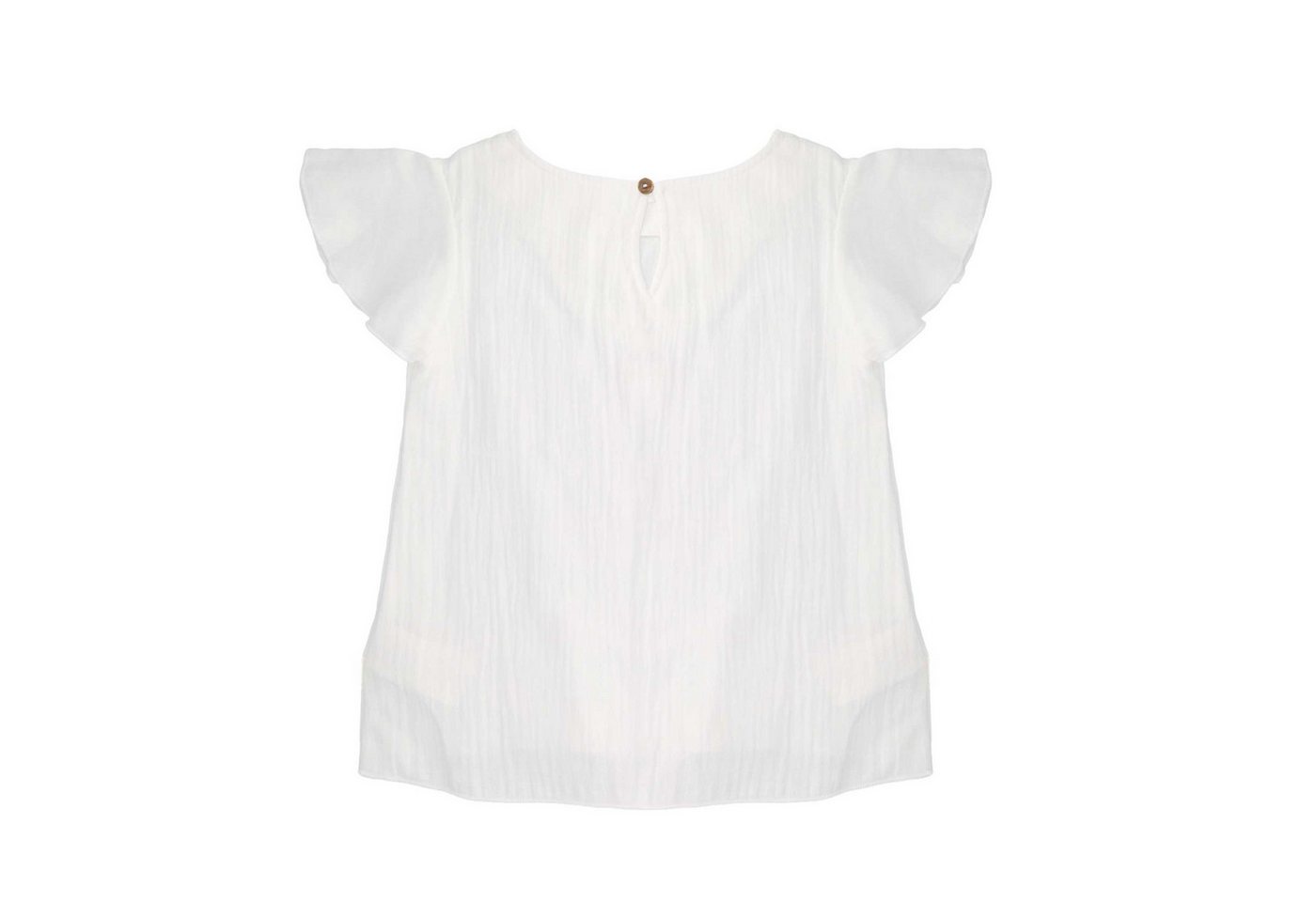 MAXIMO T-Shirt (1-tlg) Weiß, Musselin, Flügelärmel, Knopfverschluss, Mädchen – Bild 3 von 3