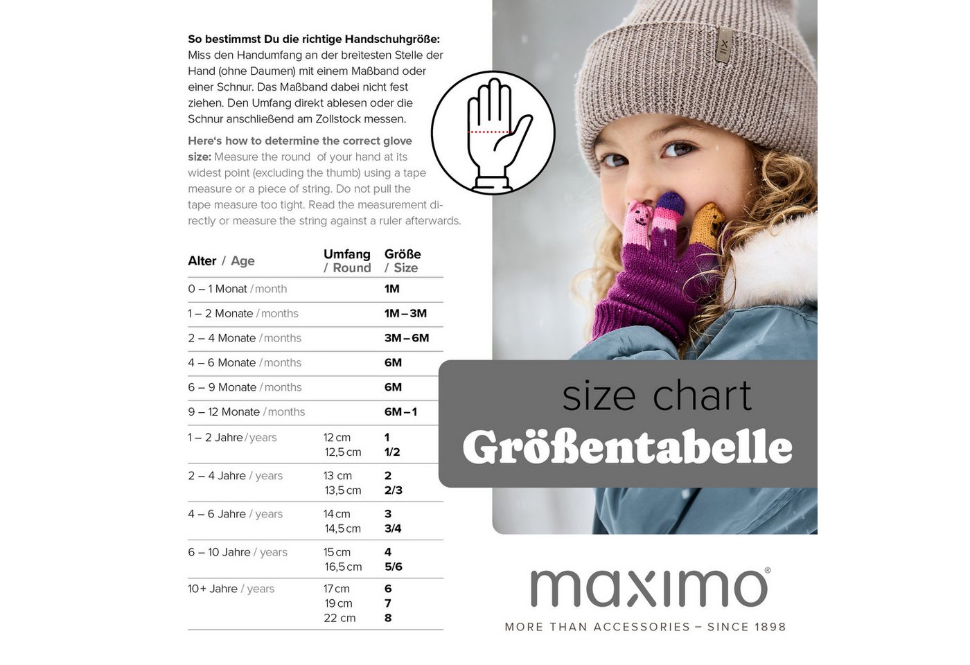 MAXIMO Thermohandschuhe (2-St., 1 Paar) mit reflektierendem Verschluss, Fleecefutter, Strickbündchen – Bild 4 von 4