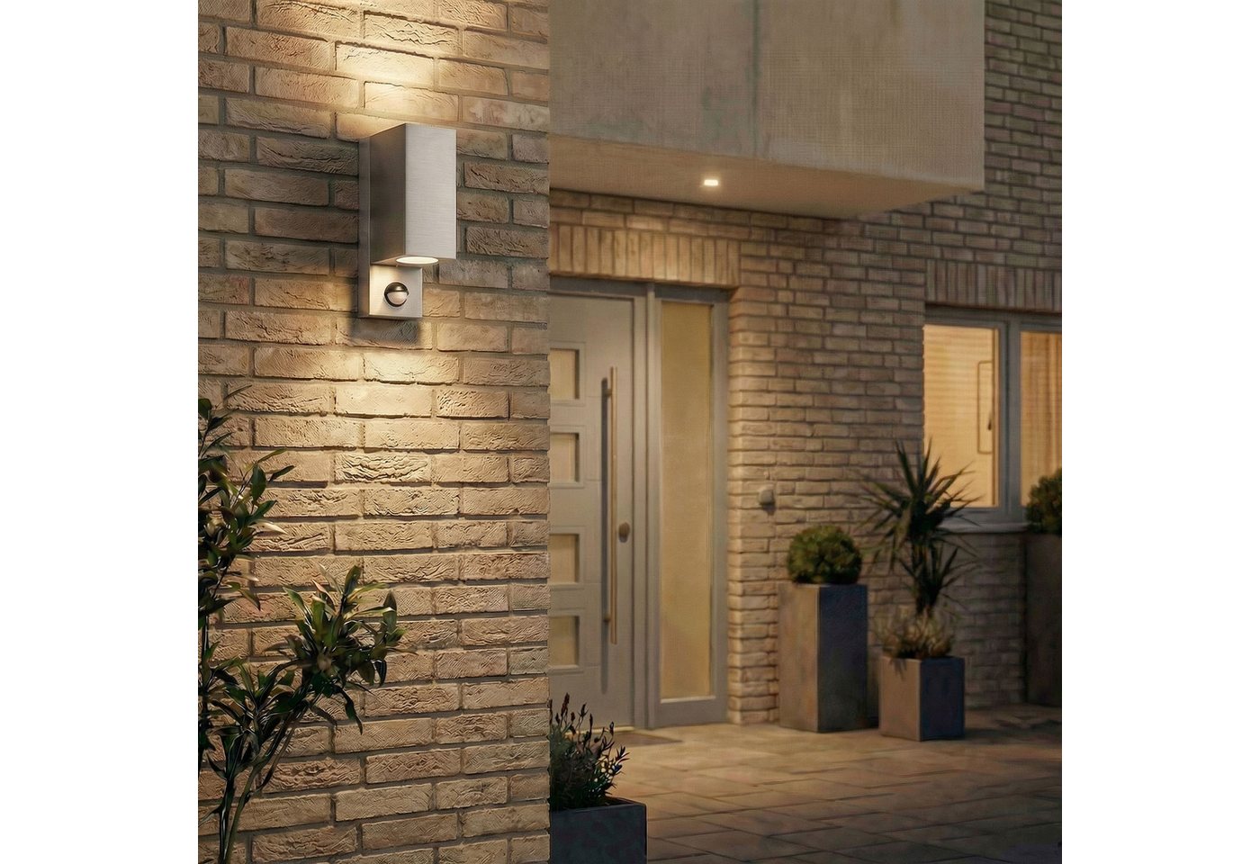 Maxkomfort Außen-Wandleuchte Up & Down Wandlampe mit Bewegungsmelder, Außen & Innen, GU10, ohne Leuchtmittel, Modern, IP44 wetterfest, Bewegungsmelder, exkl. Le – Bild 3 von 5