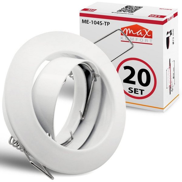Maxkomfort Einbauleuchte 6/10/20er-Set, rund & schwenkbar, Deckenspots, GU10-Fassung, für LED und Halogen geeignet, ohne Leuchtmittel, Einbauspot, GU10-Fassung,