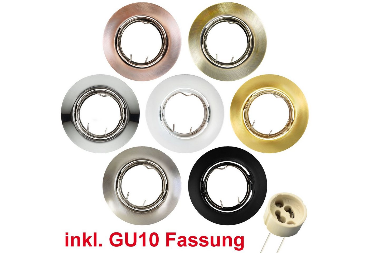 Maxkomfort Einbauleuchte 6/10/20er-Set, rund & schwenkbar, Deckenspots, GU10-Fassung, für LED und Halogen geeignet, ohne Leuchtmittel, Einbauspot, GU10-Fassung, – Bild 5 von 5