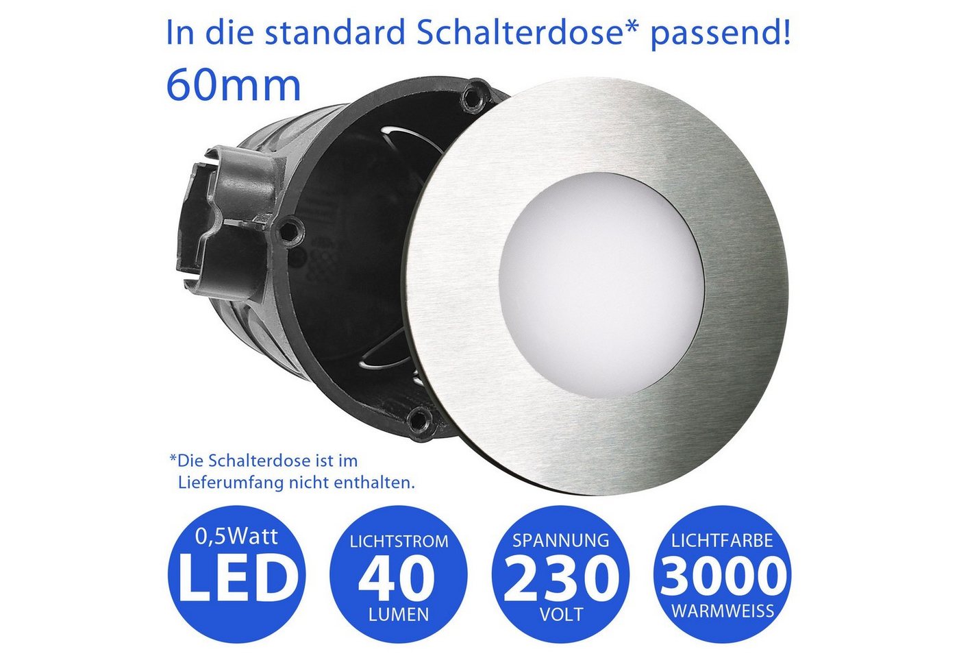 Maxkomfort LED Wandstrahler 6103, LED fest integriert, Warmweiß, 3000K, Treppenbeleuchtung – Bild 2 von 4