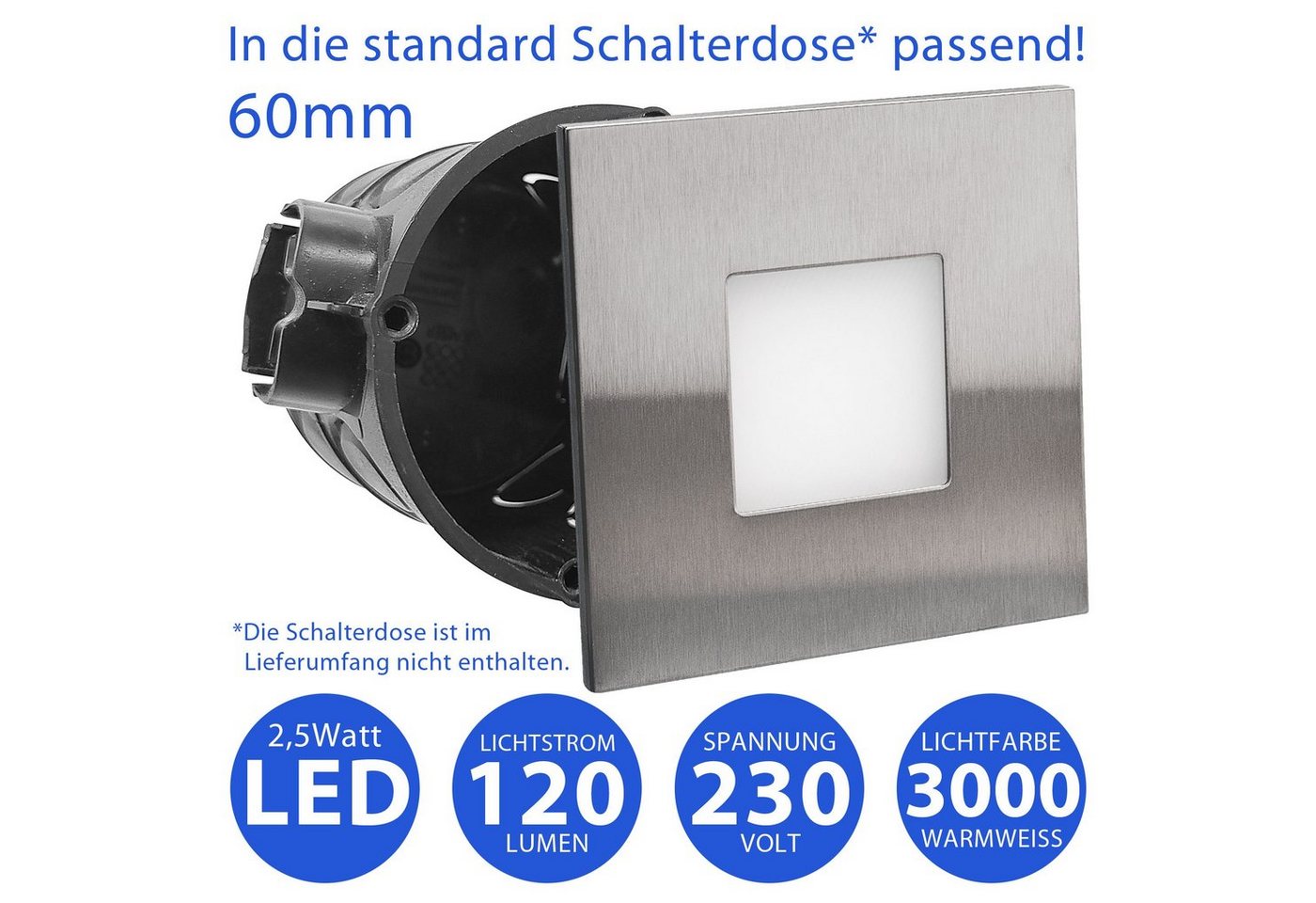 Maxkomfort LED Wandstrahler 6103, LED fest integriert, Warmweiß, 3000K, Treppenbeleuchtung – Bild 2 von 4