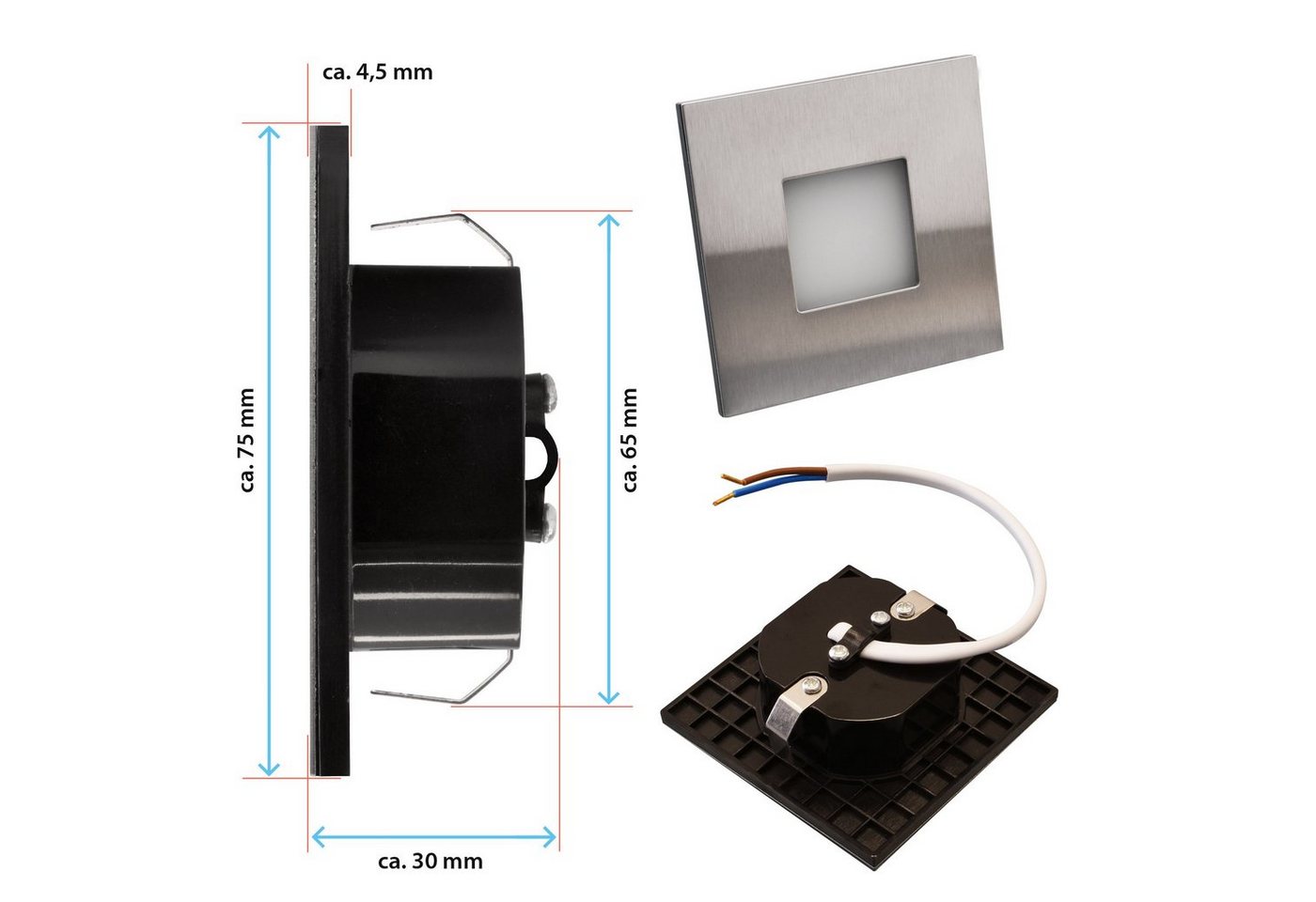 Maxkomfort LED Wandstrahler 6103, LED fest integriert, Warmweiß, 3000K, Treppenbeleuchtung – Bild 4 von 4