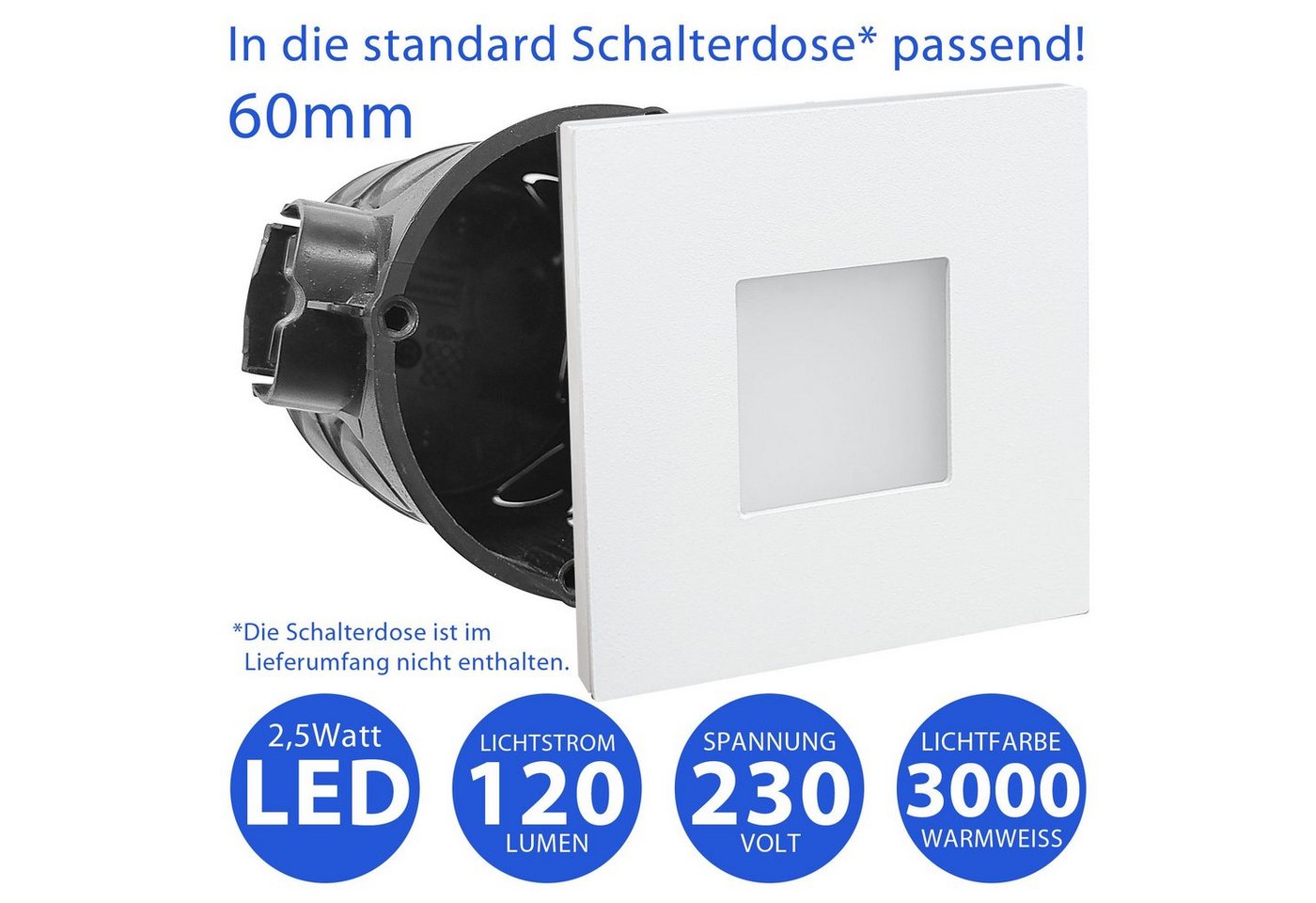 Maxkomfort LED Wandstrahler 6103, LED fest integriert, Warmweiß, 3000K, Treppenbeleuchtung – Bild 2 von 4