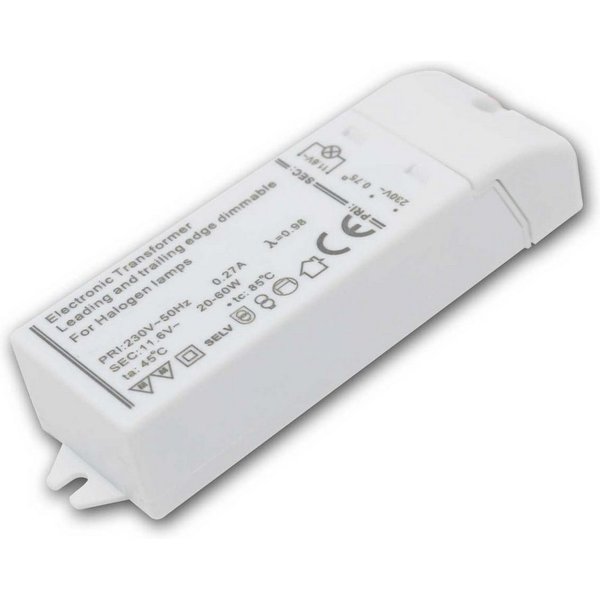 Maxtrack Elektronischer Halogen-Trafo, 20-60W, 230V-12V AC Trafo