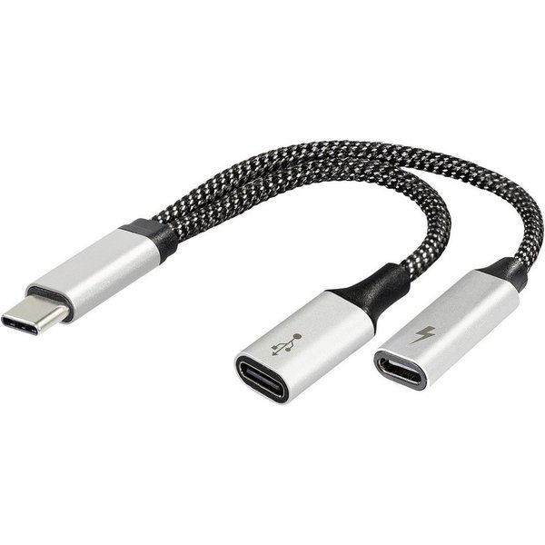Maxtrack Maxtrack USB-C® Adapter [1x USB-C® Stecker - 2x USB-C® Buchse (Power D USB-Adapter, 14.50 cm