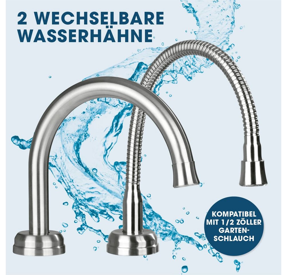 MAXXMEE Durchlauferhitzer Küchenarmatur 2er Set, Warm- & Kaltwasserarmatur 360° schwenkbar – Bild 4 von 5
