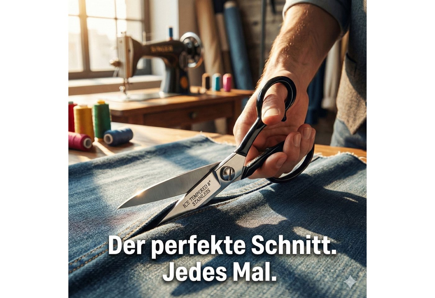May Stoffscheren Profi-Qualität Schneiderschere, Scharfe Stoffschere, verchromt – Bild 3 von 5