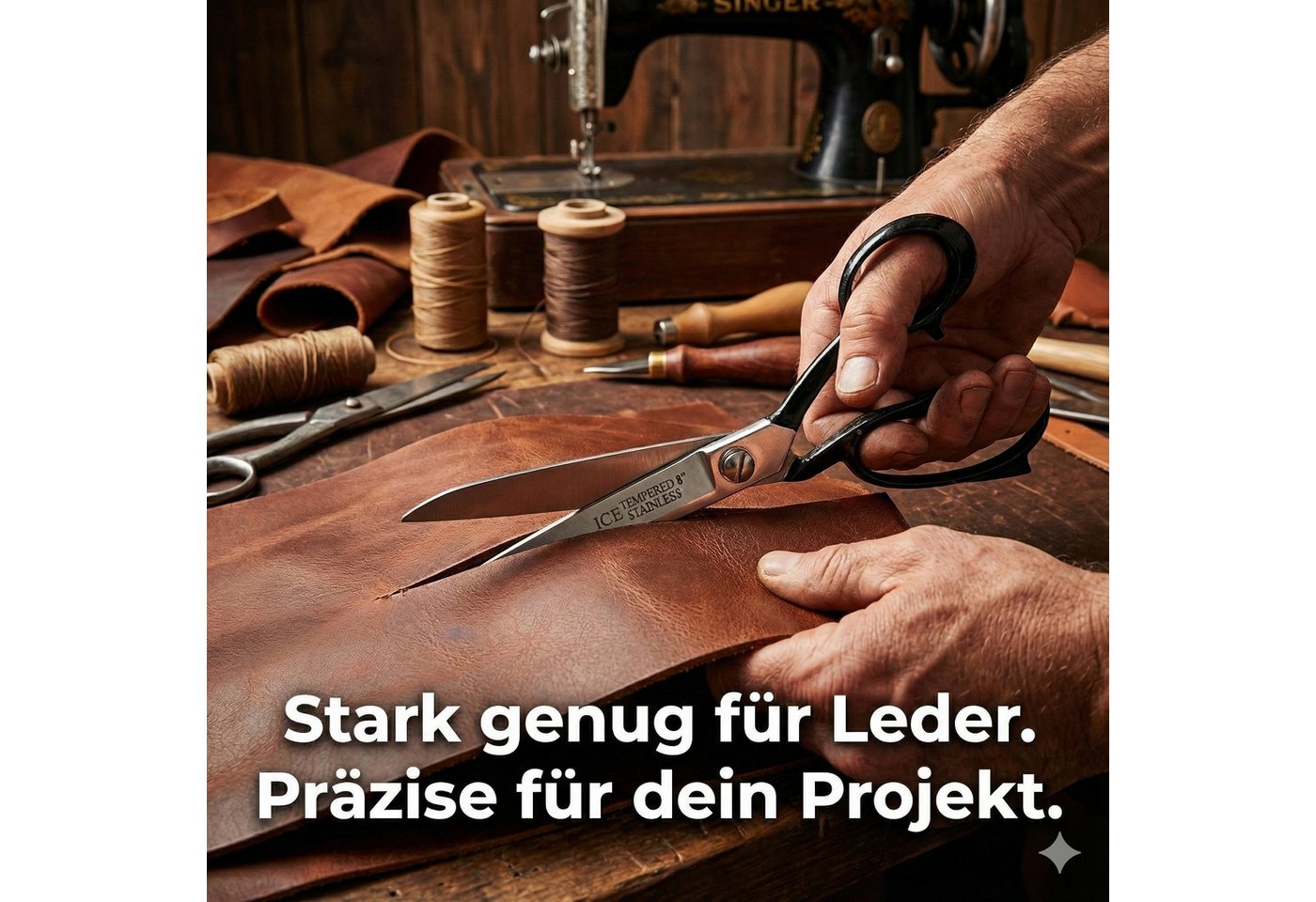 May Stoffscheren Profi-Qualität Schneiderschere, Scharfe Stoffschere, verchromt – Bild 4 von 5