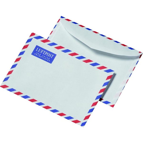 mayer-network GmbH Briefumschlag 100 Luftpost Briefumschläge Din C6 Luftpostumschläge