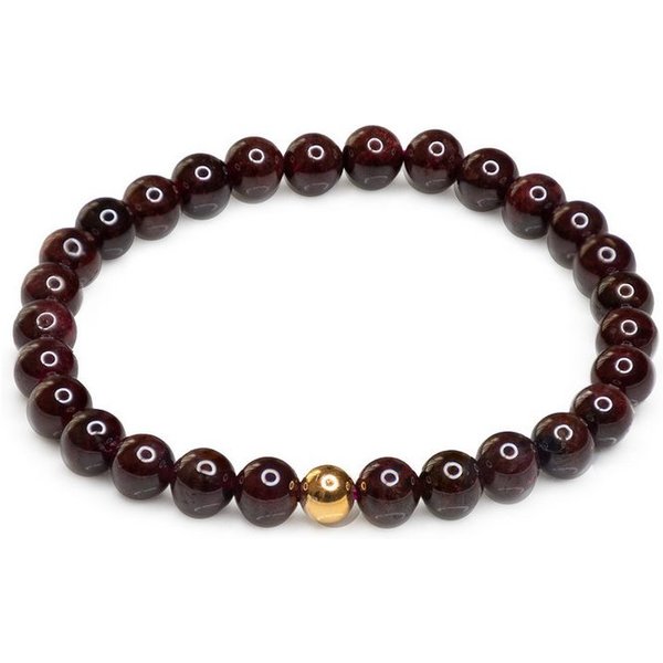 MayTree Armband Granat (Stück, 1-tlg), mit Perle aus 925Silber, 24K vergoldet