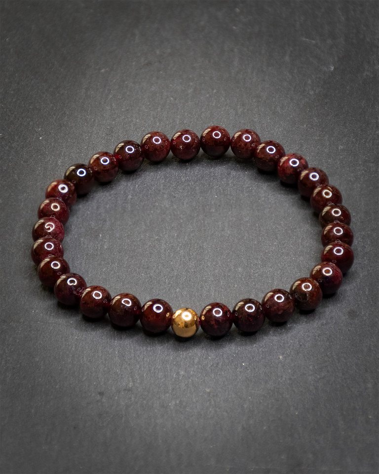 MayTree Armband Granat (Stück, 1-tlg), mit Perle aus 925Silber, 24K vergoldet – Bild 2 von 3