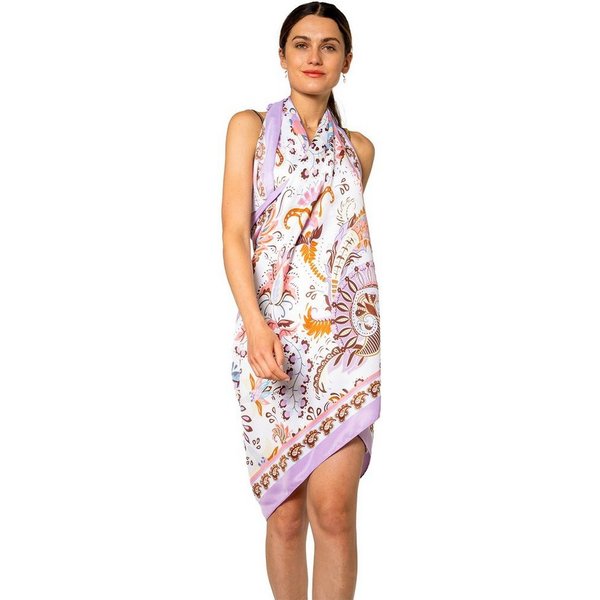 MayTree Modeschal leichter Strandschal Damen Boho 85 x180 pink, Sarong Pareo, (Stück, 1-St)