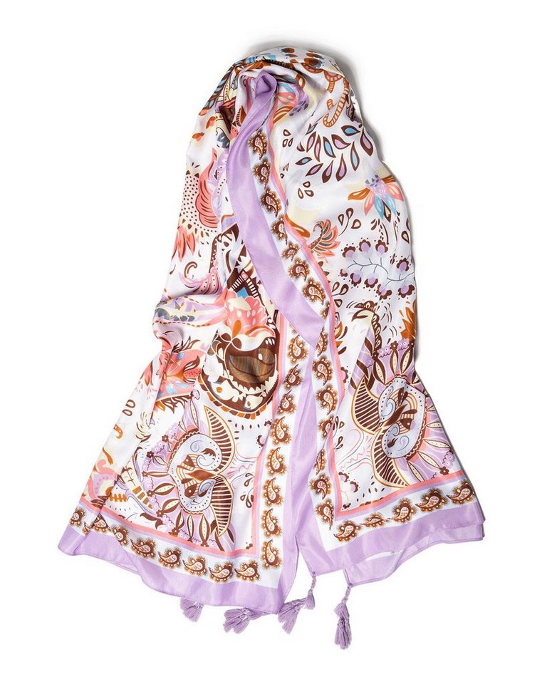 MayTree Modeschal leichter Strandschal Damen Boho 85 x180 pink, Sarong Pareo, (Stück, 1-St) – Bild 2 von 5