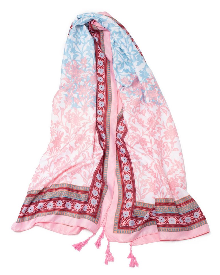 MayTree Modeschal leichter Strandschal Damen Boho 85 x180 pink, Sarong Pareo, (Stück, 1-St) – Bild 2 von 5