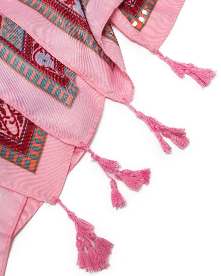 MayTree Modeschal leichter Strandschal Damen Boho 85 x180 pink, Sarong Pareo, (Stück, 1-St) – Bild 4 von 5
