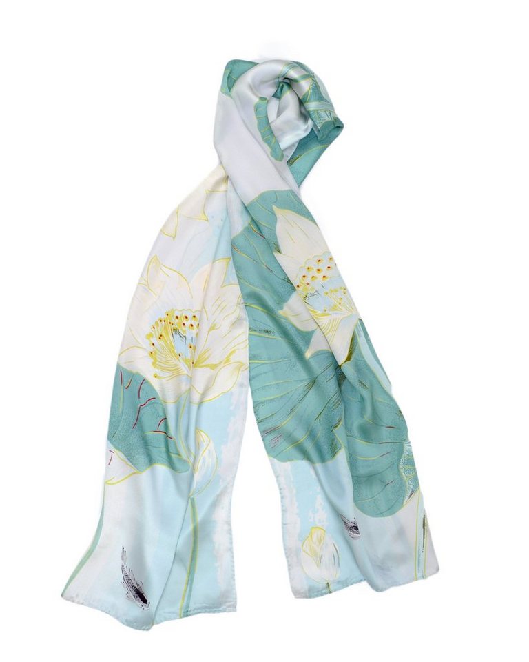 MayTree Seidenschal Lotus, 55 x 175 cm, leichter Damenschal, alljährig, (Stück), Seidentuch 100% Seide – Bild 2 von 5