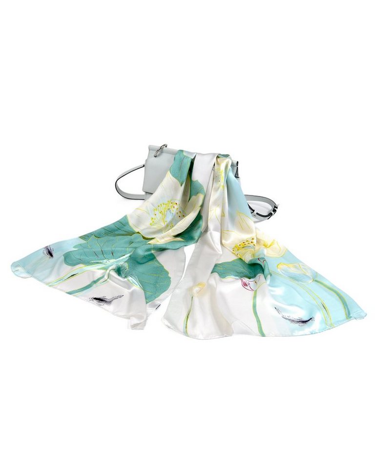 MayTree Seidenschal Lotus, 55 x 175 cm, leichter Damenschal, alljährig, (Stück), Seidentuch 100% Seide – Bild 3 von 5