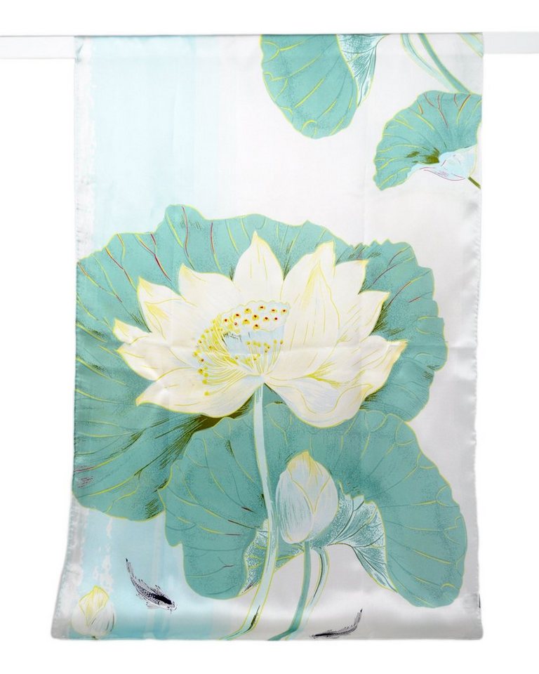 MayTree Seidenschal Lotus, 55 x 175 cm, leichter Damenschal, alljährig, (Stück), Seidentuch 100% Seide – Bild 4 von 5