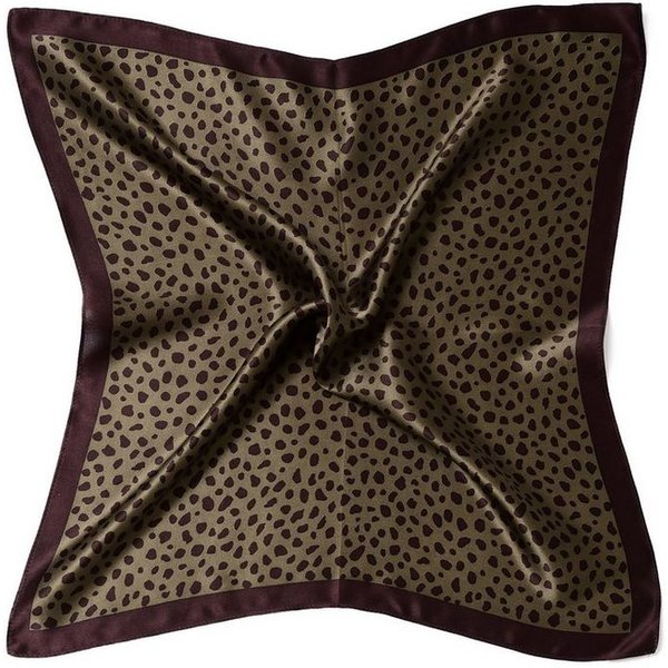 MayTree Seidentuch quadratisch, Leopard 53x53 cm, Nickituch, Bandana-Schal, (Stück), 100% Seide
