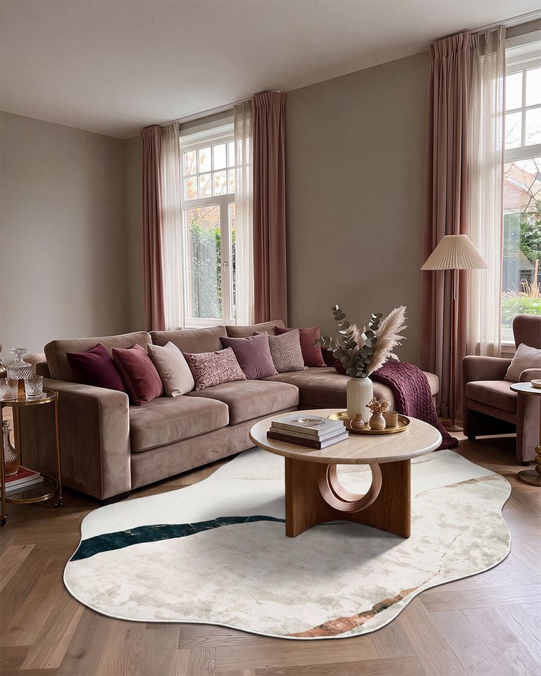 Mazovia Designteppich Designteppich Modern Abstrakt Wohnzimmer, Esszimmer, Schlafzimmer, 140 x 200 cm, Fußbodenheizung – Bild 2 von 5