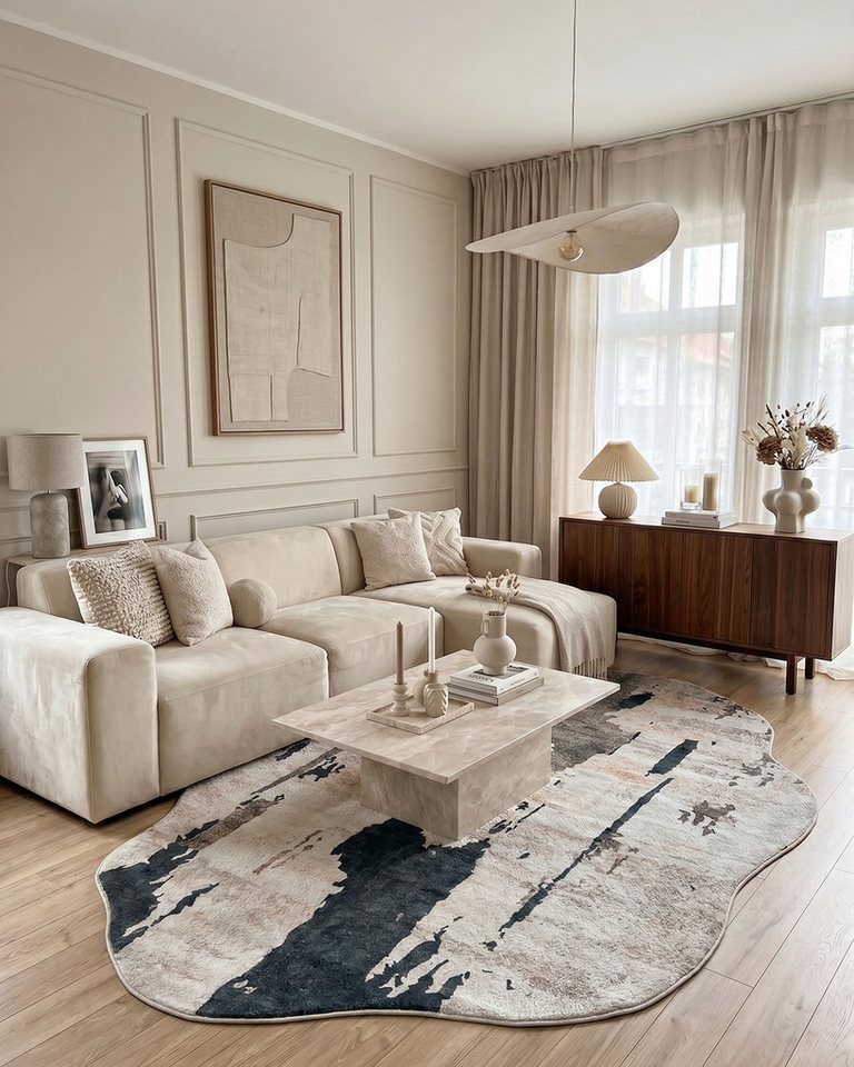 Mazovia Designteppich Designteppich Modern Abstrakt Wohnzimmer, Esszimmer, Schlafzimmer, 80 x 150 cm, Fußbodenheizung – Bild 2 von 5