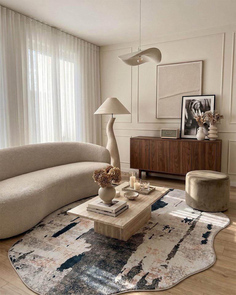 Mazovia Designteppich Designteppich Modern Abstrakt Wohnzimmer, Esszimmer, Schlafzimmer, 80 x 150 cm, Fußbodenheizung – Bild 3 von 5