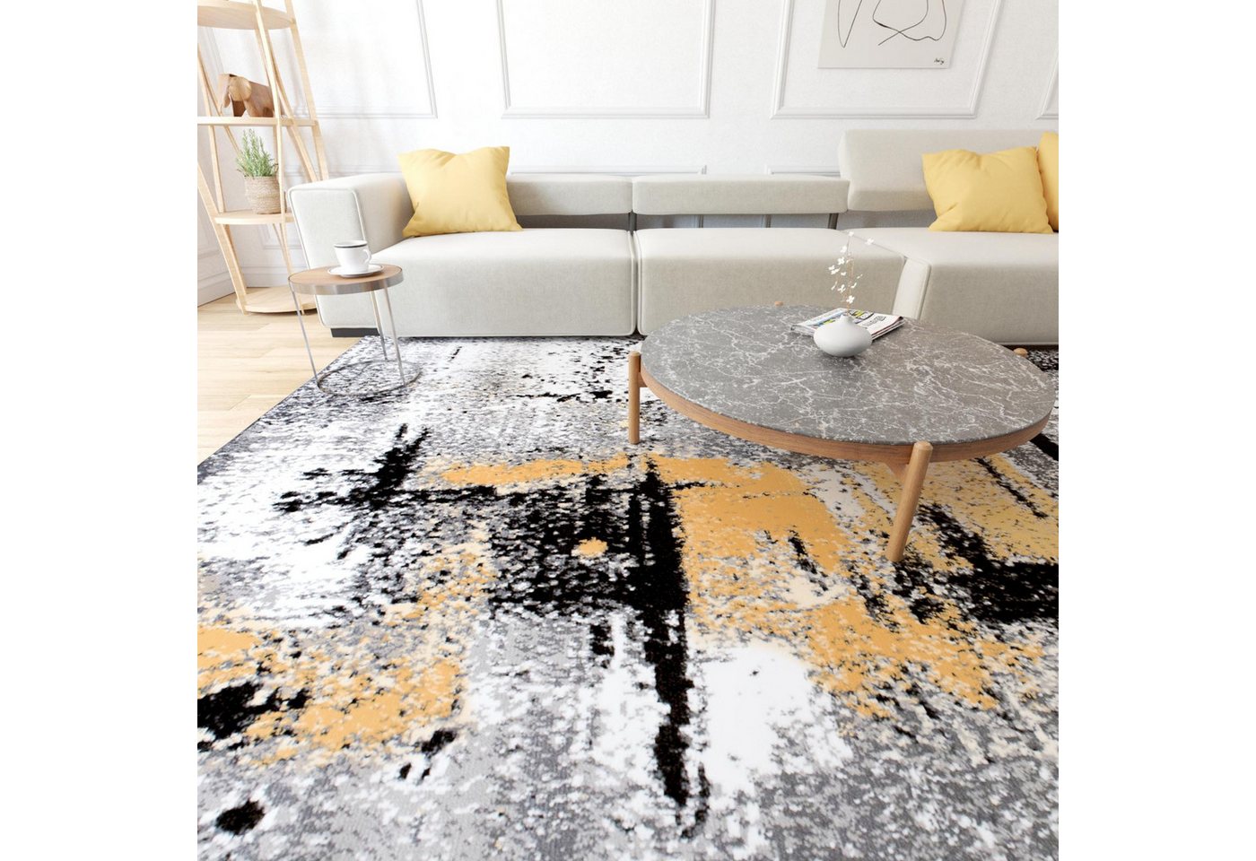 Mazovia Designteppich Modern Abstrakt Anthrazit Grau Wohnzimmer, Schlafzimmer, Esszimmer, Fußbodenheizung – Bild 3 von 5