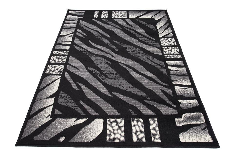 Mazovia Designteppich Retro Tiger Schwarz Anthrazit Wohnzimmer, Schlafzimmer, Esszimmer, Fußbodenheizung – Bild 5 von 5