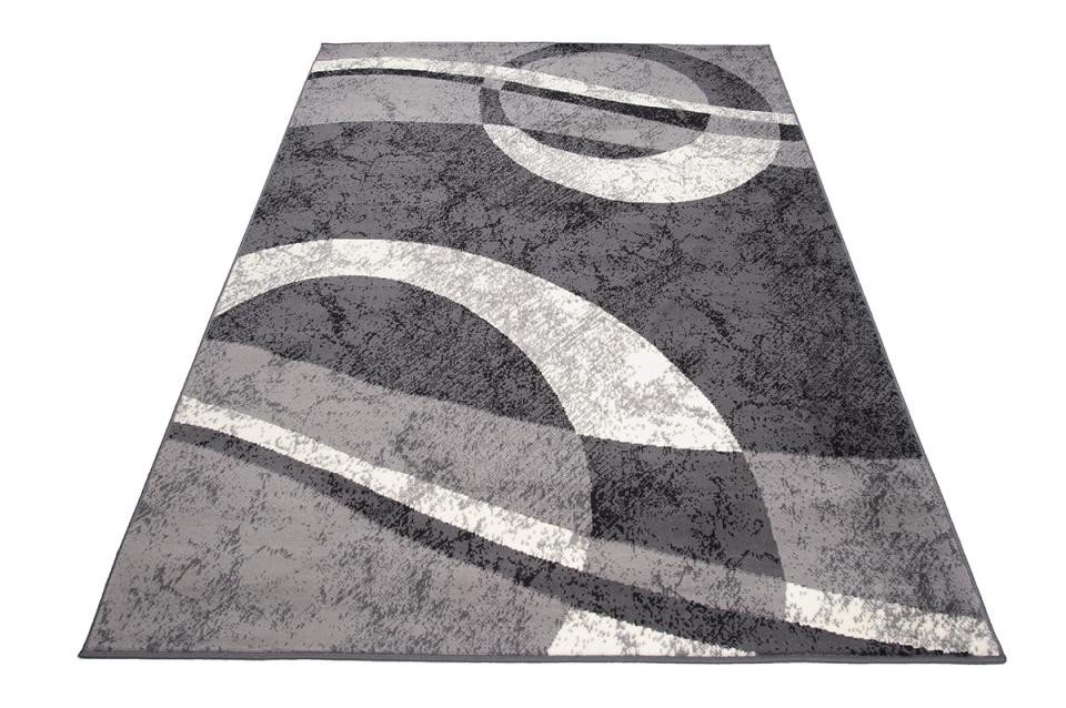 Mazovia Designteppich Retro Geometrisch Anthrazit Grau Wohnzimmer, Schlafzimmer, Büro, Fußbodenheizung – Bild 5 von 5