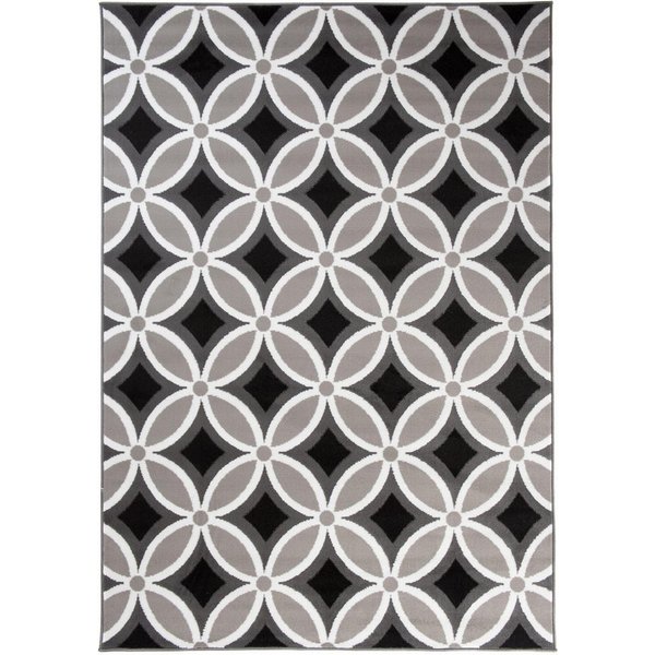 Mazovia Designteppich Modern Geometrisch Anthrazit Grau Wohnzimmer, Schlafzimmer, Büro, Fußbodenheizung