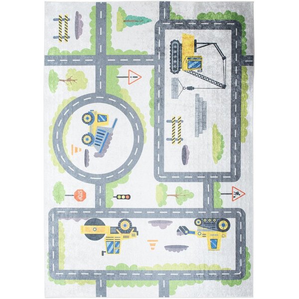 Mazovia Kinderteppich Kinderteppich Straßen Kinderzimmer, 80 x 150 cm, Waschbar